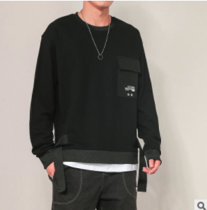 Mens Layered Look Sweatshirt With Print At The Back