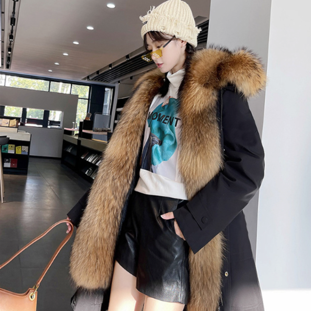 Hooded Winter Coat wth Detachable Faux Fur Lining – Amtify