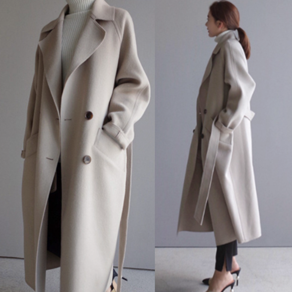 Womens Long Belted Coat