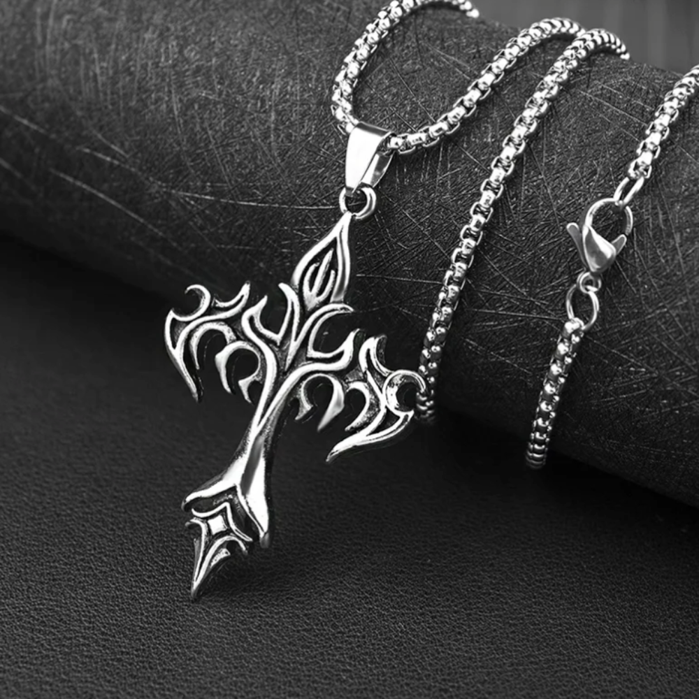 Flaming Cross Necklace