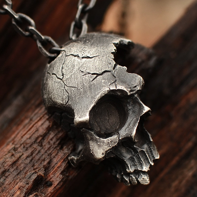 Cracked Skull Necklace