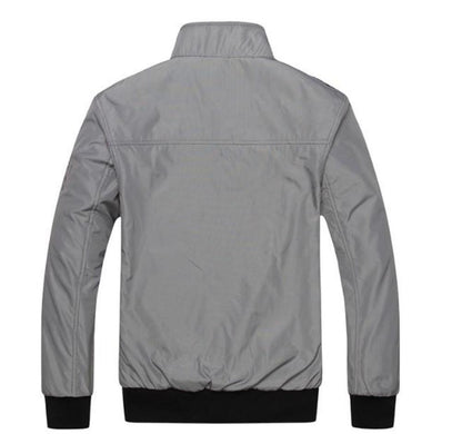 Mens Casual Daily Zipper Stand Collar Jacket - AmtifyDirect