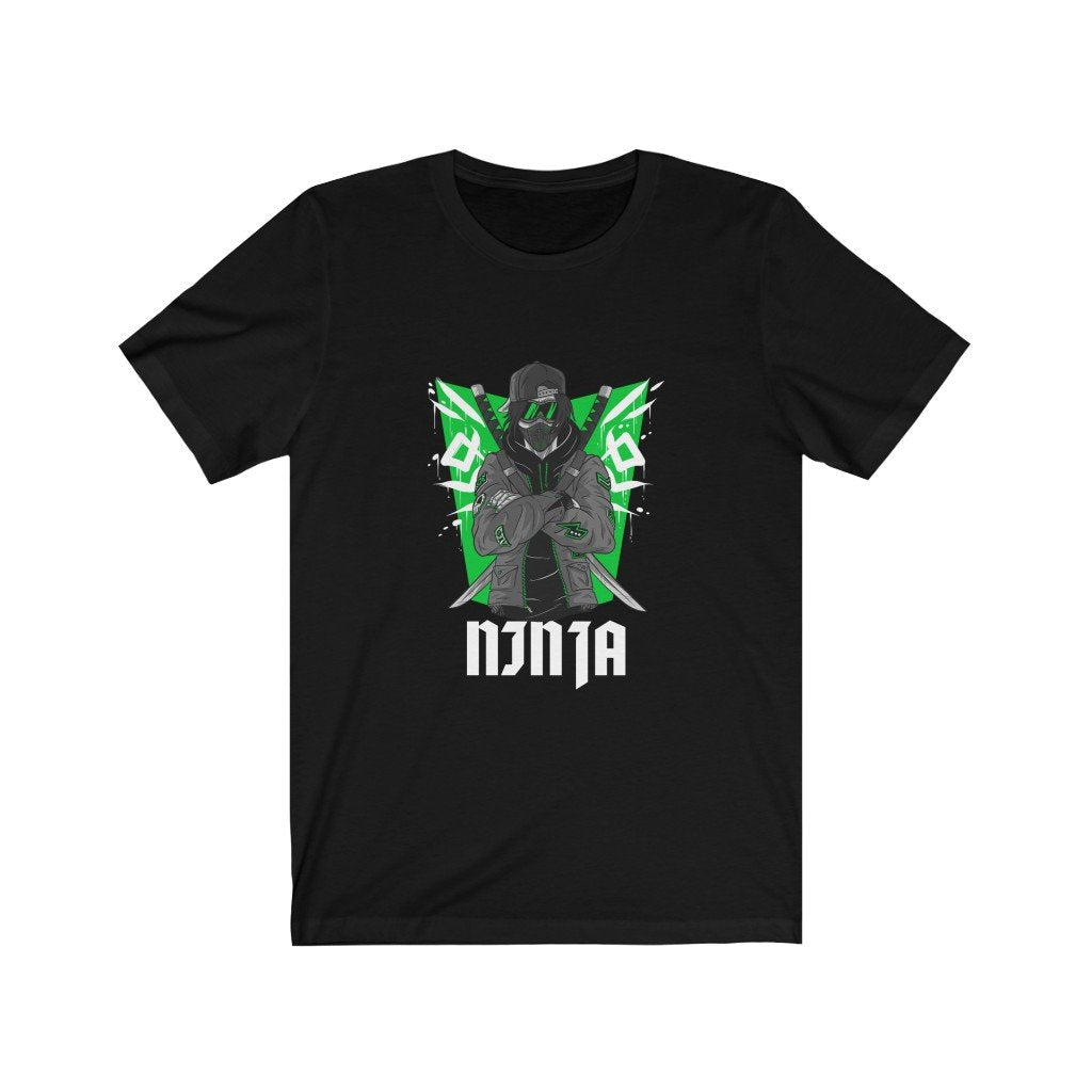 Mens Green Gaming Ninja Graphic T-Shirt