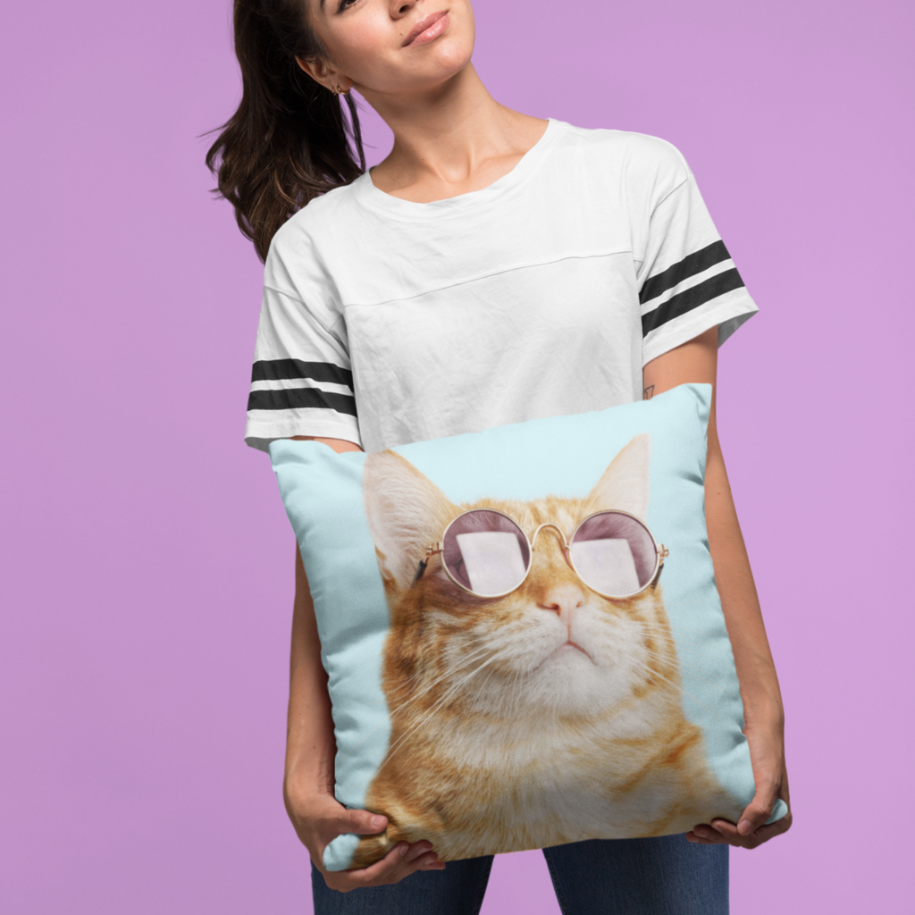 Cat is Always Right Square Pillow Two Sided
