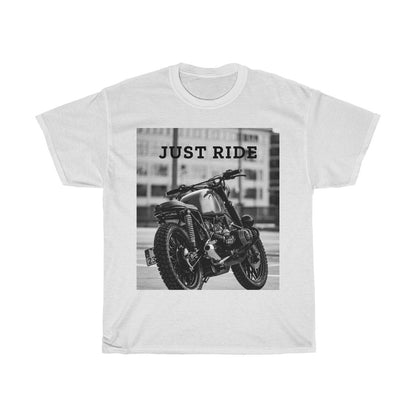 mens white cotton motorcycle graphic tee shirt - AmtifyDirect