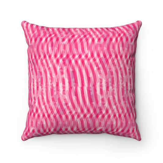Happy Pink Square Pillow - 4 Sizes