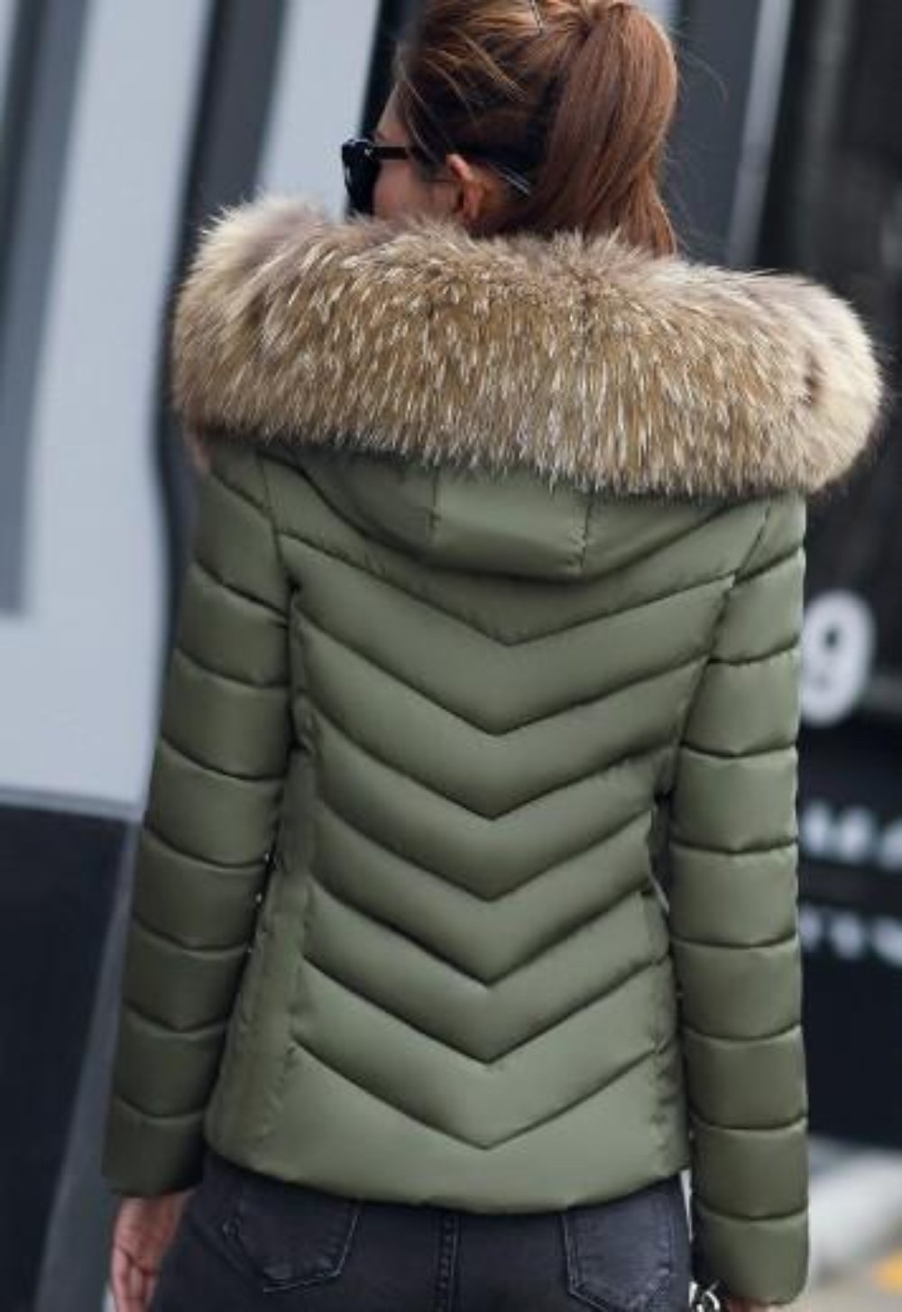Womens Slim Fit Zip Up Hooded Jacket