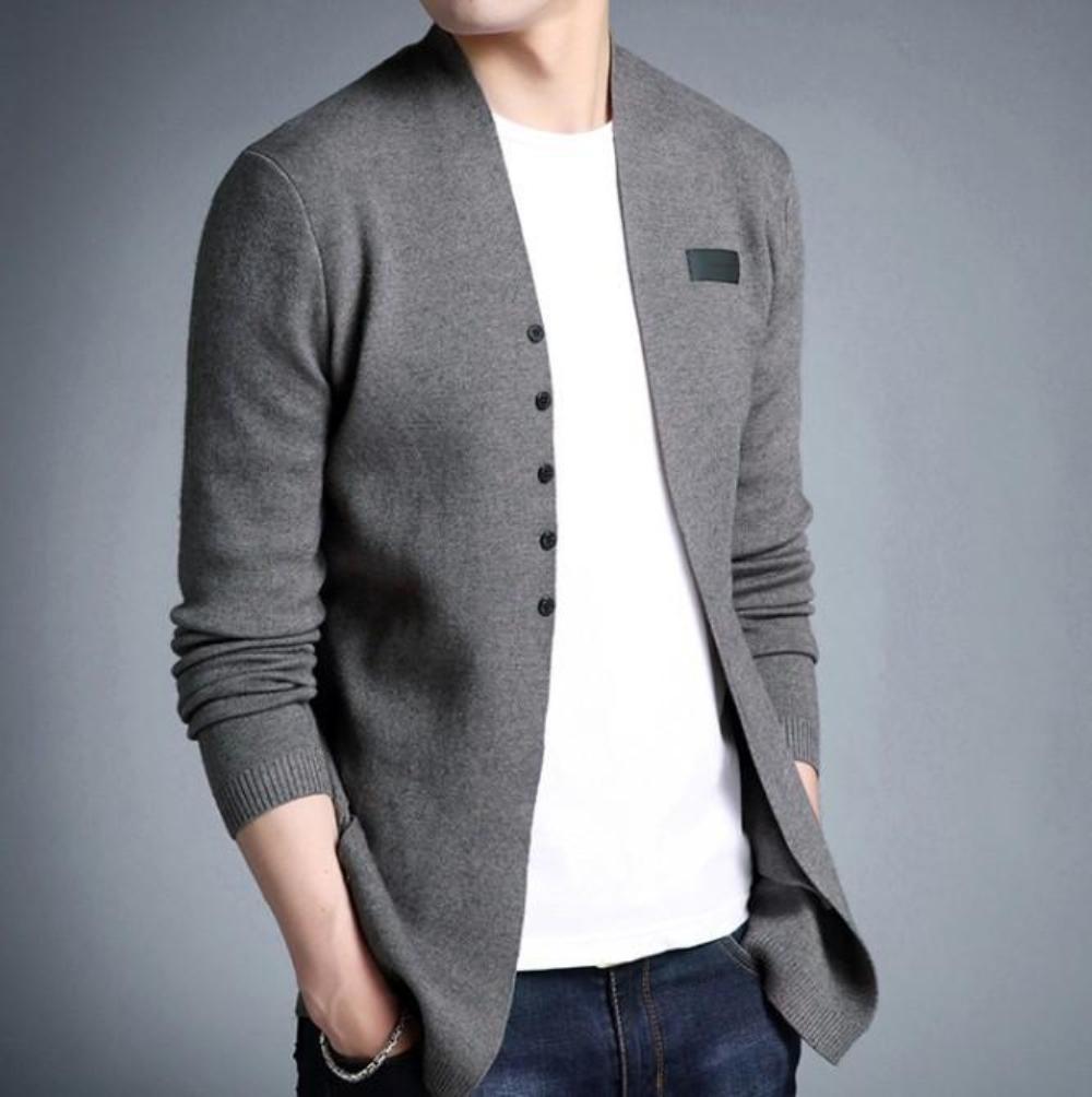 Mens Casual Slim Fit Cardigan with Buttons Design - AmtifyDirect