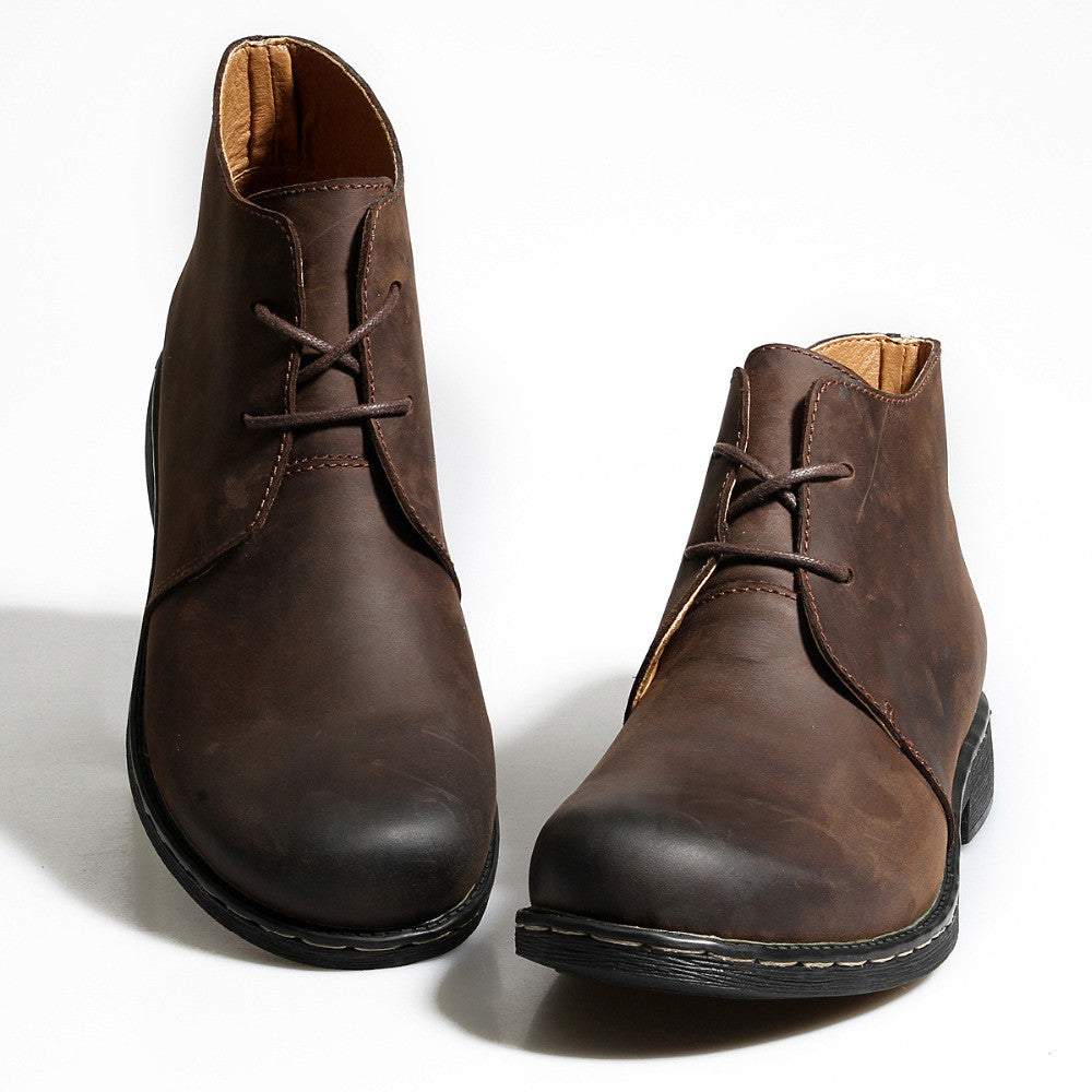 Mens Classic Casual Ankle Leather Boots