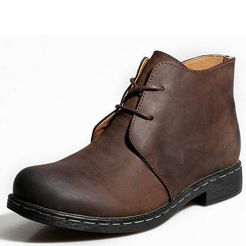 Mens Classic Casual Ankle Leather Boots