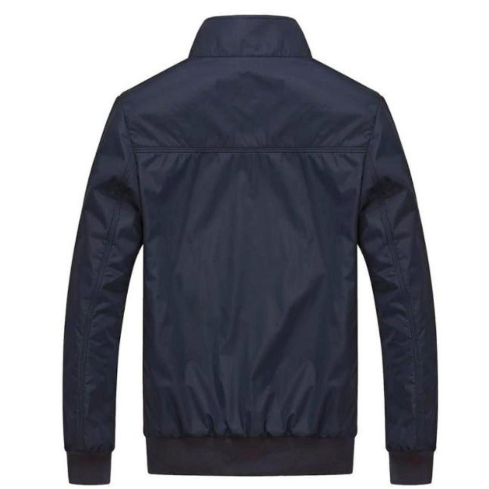 Mens Casual Zipper Stand Collar Jacket - AmtifyDirect