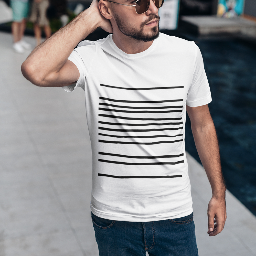 Mens Graphic T-Shirt with Lines