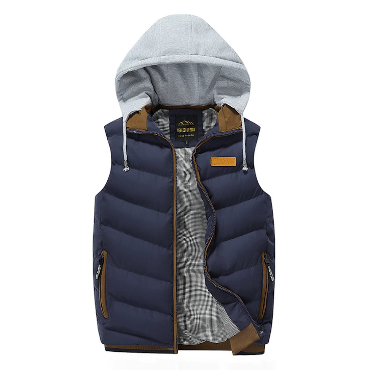 Mens Puffer Vest with Removable Hood - AmtifyDirect