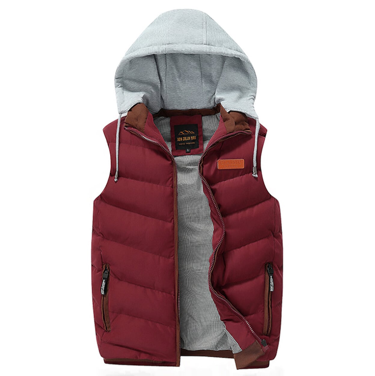 Mens Puffer Vest with Removable Hood - AmtifyDirect