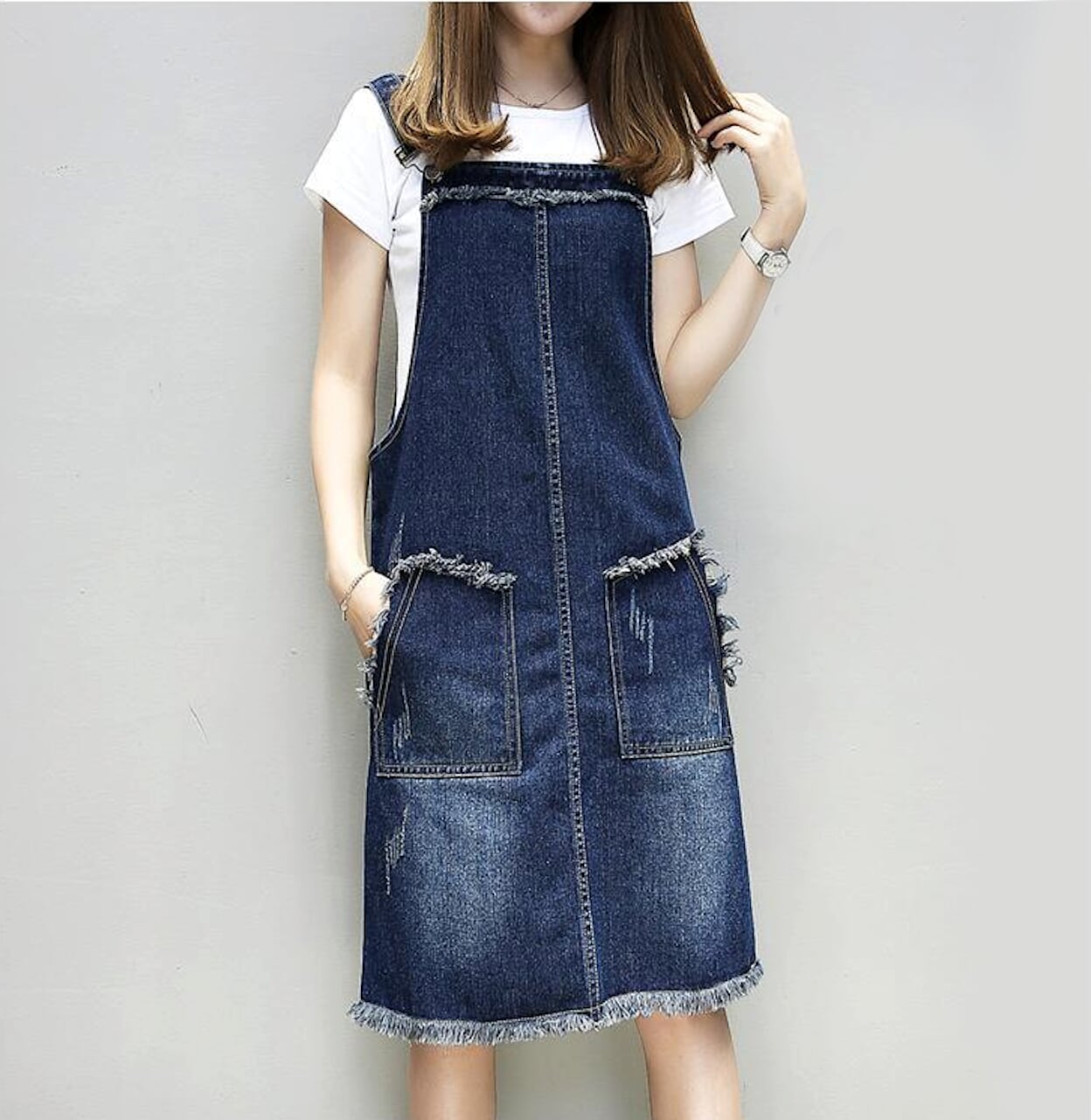 Womens Denim Overall Dress