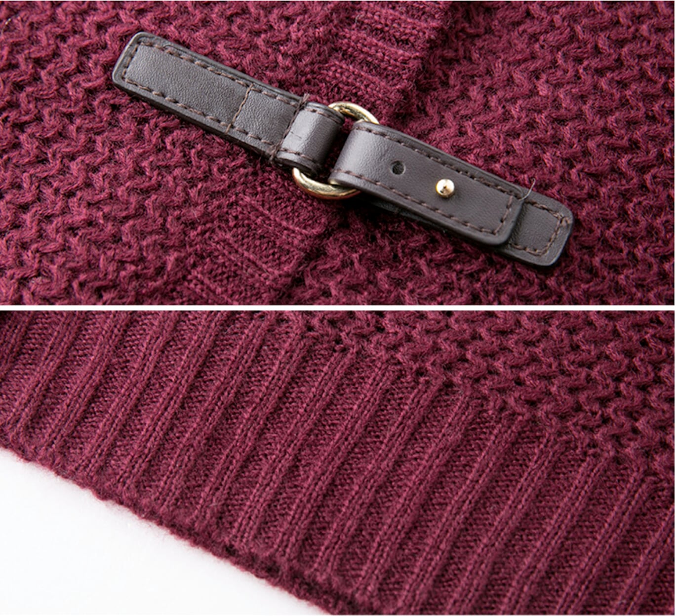 womens wine acrylic long knit sweater - AmtifyDirect