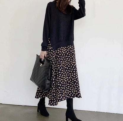 womens cotton blend sweater and skirt one piece - AmtifyDirect