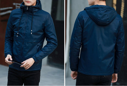 Mens  Windproof Jacket with Hood - AmtifyDirect