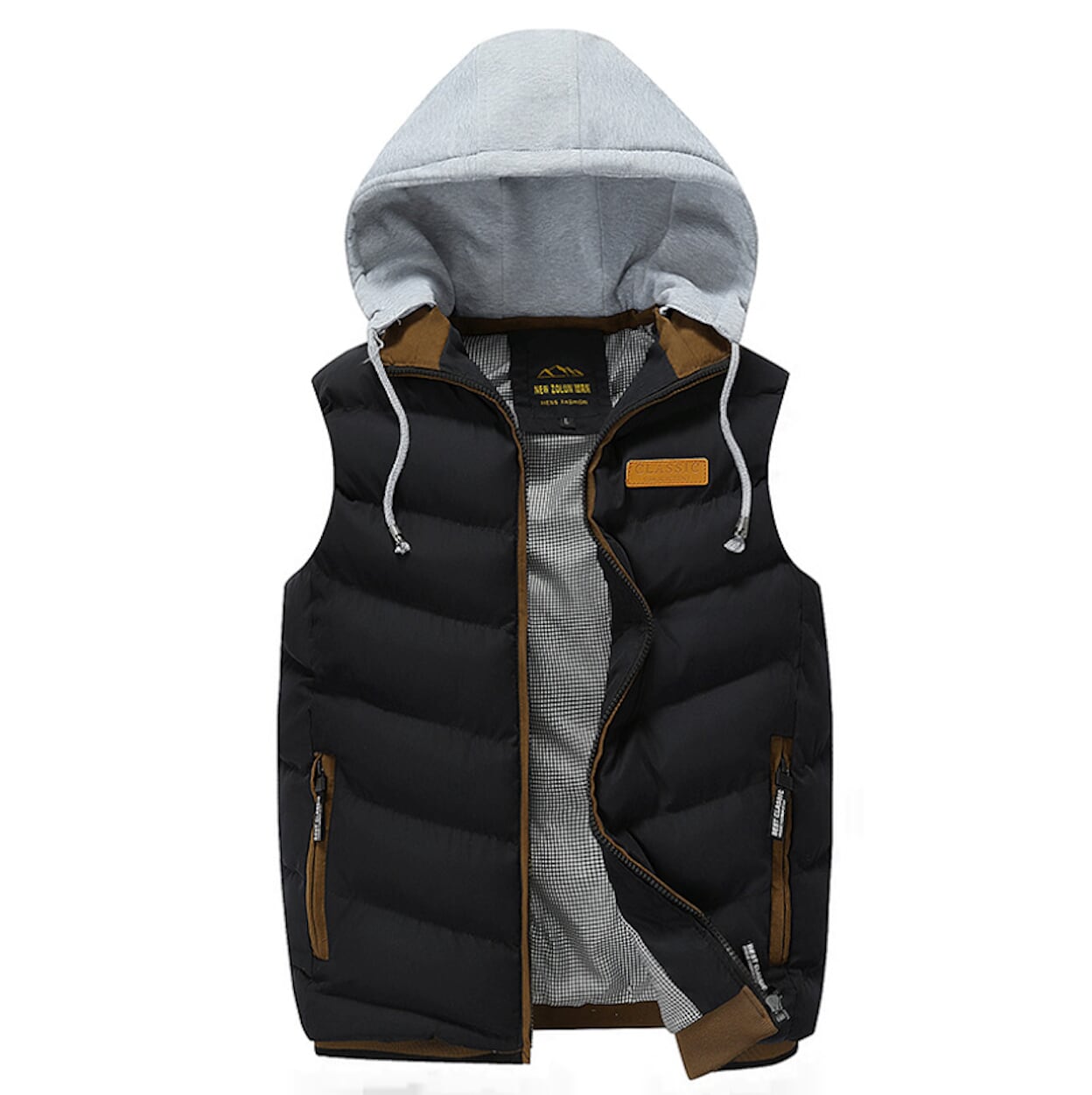 Mens Puffer Vest with Removable Hood - AmtifyDirect