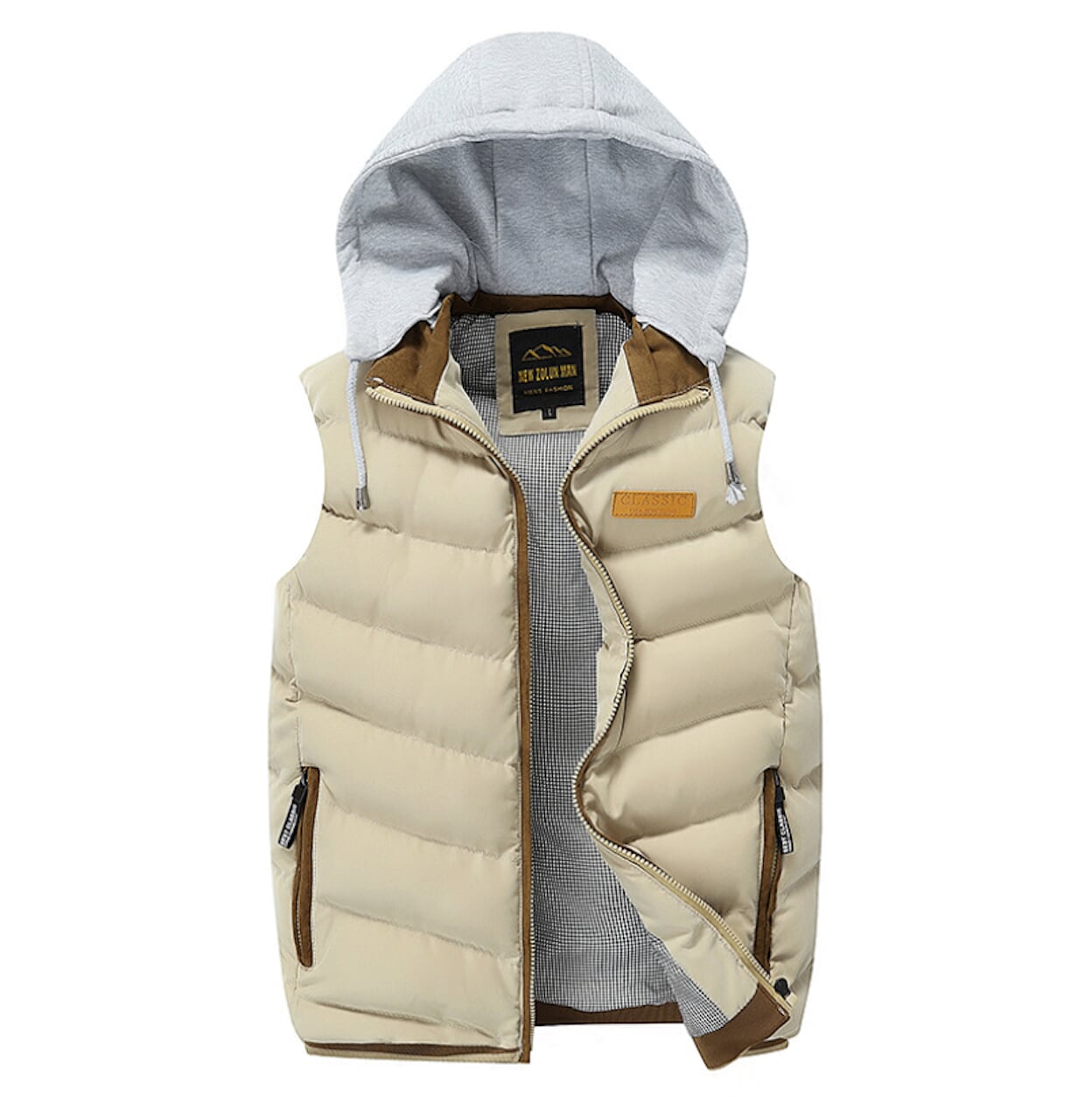 Mens Puffer Vest with Removable Hood - AmtifyDirect