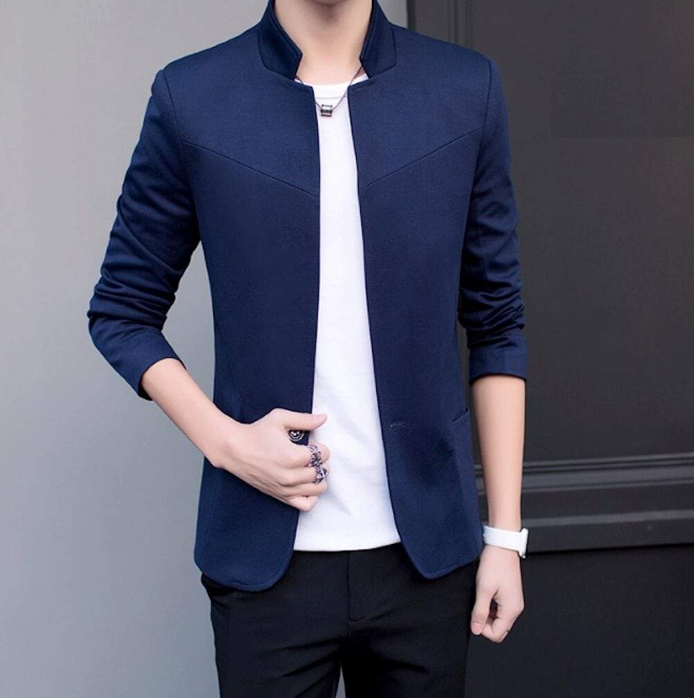 Stand collar blazer clearance mens